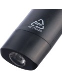 Mini lampe de poche en ABS recyclé Zai Matières : caoutchouc Couleurs : noir cadeau collaborateur premium