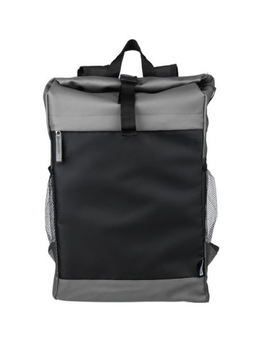Sac à dos roll-top en polyester 600D Yani Matières : polyester Couleurs : gris marquage laser ultra précis
