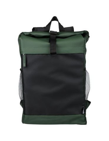 Sac à dos roll-top en polyester 600D Yani Matières : polyester Couleurs : vert objet promotionnel éco-responsable