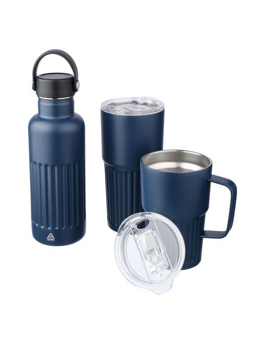 Mug double paroi en acier inoxydable recyclé de 500 ml Kael