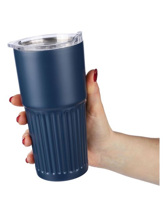 Mug double paroi en acier inoxydable recyclé de 500 ml Kael