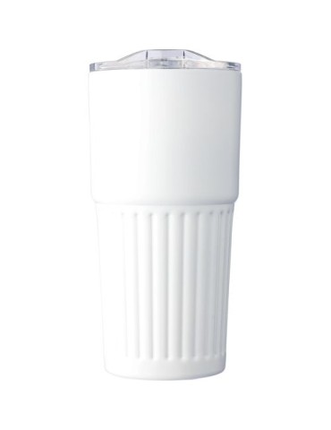 Mug double paroi en acier inoxydable recyclé de 500 ml Kael Matières : silicone Couleurs : blanc goodies publicitaire événementi
