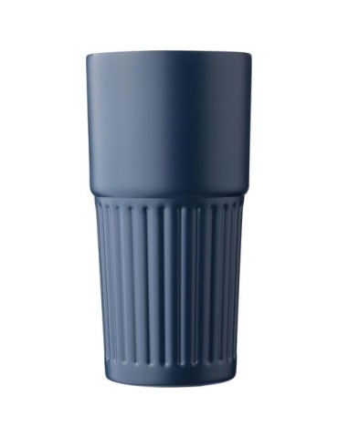 Mug double paroi en acier inoxydable recyclé de 500 ml Kael Matières : silicone Couleurs : blanc personnalisation sur mesure