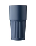 Mug double paroi en acier inoxydable recyclé de 500 ml Kael Matières : silicone Couleurs : blanc personnalisation sur mesure