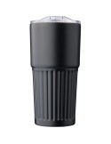 Mug double paroi en acier inoxydable recyclé de 500 ml Kael Matières : silicone Couleurs : noir cadeau entreprise pas cher
