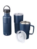 Mug double paroi en acier inoxydable recyclé de 500 ml Kael Matières : silicone Couleurs : noir cadeau collaborateur premium
