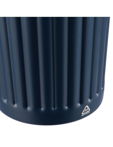 Mug double paroi en acier inoxydable recyclé de 500 ml Kael Matières : silicone Couleurs : noir objet promo petit budget