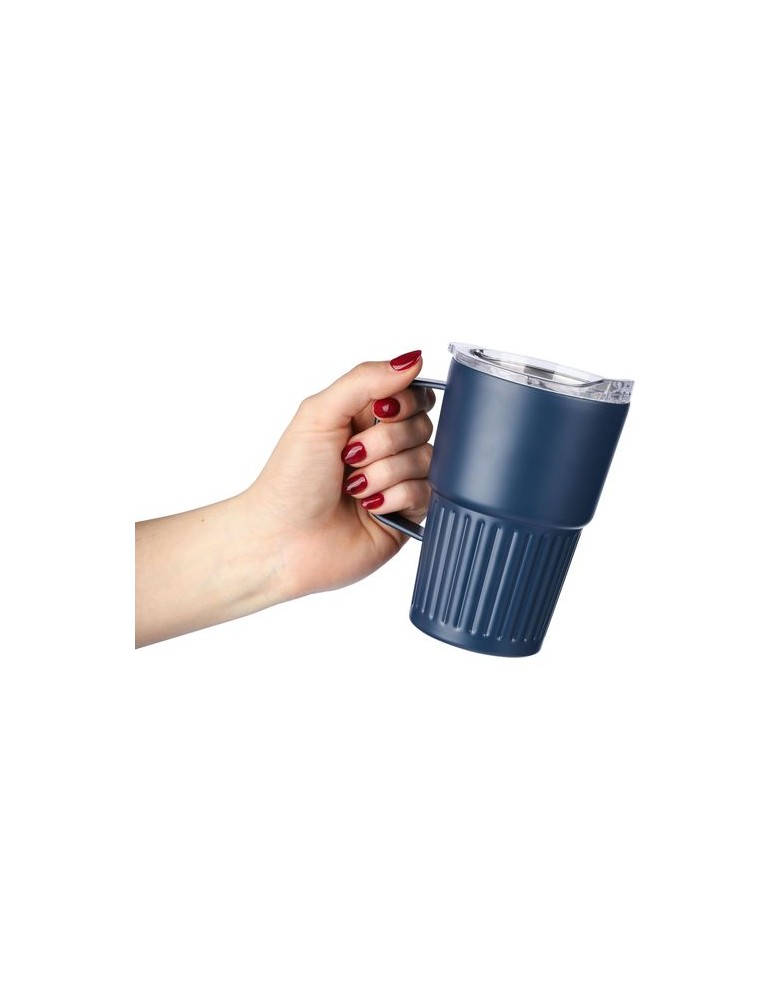 Mug nomade double paroi en acier inoxydable recyclé de 450 ml Calo