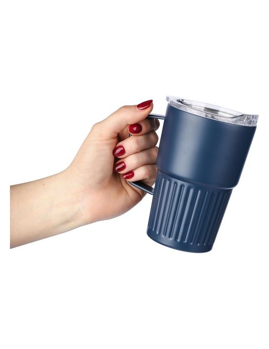 Mug nomade double paroi en acier inoxydable recyclé de 450 ml Calo