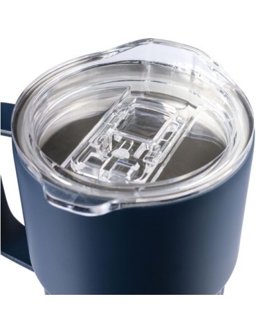 Mug nomade double paroi en acier inoxydable recyclé de 450 ml Calo Matières : silicone Couleurs : bordeaux marquage laser ultra 