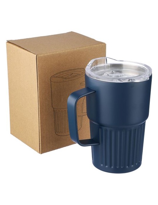 Mug nomade double paroi en acier inoxydable recyclé de 450 ml Calo
