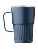 Mug nomade double paroi en acier inoxydable recyclé de 450 ml Calo Matières : silicone Couleurs : noir personnalisation sur mesu