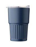 Mug nomade double paroi en acier inoxydable recyclé de 450 ml Calo Matières : silicone Couleurs : noir livraison express 24h 48h
