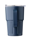 Mug nomade double paroi en acier inoxydable recyclé de 450 ml Calo Matières : silicone Couleurs : blanc personnalisation rapide 