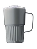 Mug nomade double paroi en acier inoxydable recyclé de 450 ml Calo Matières : silicone Couleurs : gris cadeau entreprise pas che