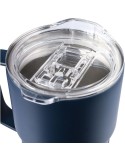 Mug nomade double paroi en acier inoxydable recyclé de 450 ml Calo Matières : silicone Couleurs : gris goodies entreprise design