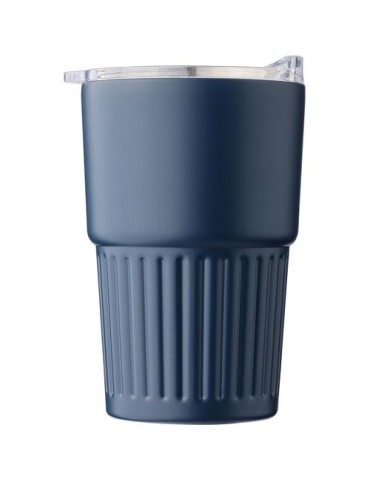 Mug nomade double paroi en acier inoxydable recyclé de 450 ml Calo Matières : silicone Couleurs : beige cadeau affaires élégant