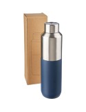 Bouteille double paroi de 600 ml en acier inoxydable recyclé Esen Couleurs : noir Matières : acier inoxydable recyclé impression