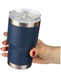 Mug nomade double paroi en acier inoxydable recyclé de 350 ml Ayen Matières : silicone Couleurs : beige goodies entreprise desig
