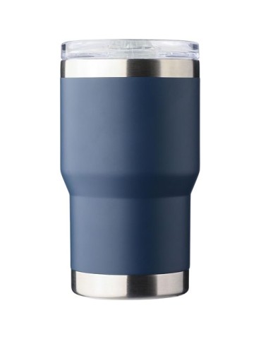 Mug nomade double paroi en acier inoxydable recyclé de 350 ml Ayen Matières : silicone Couleurs : bleu goodies publicitaire évén