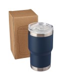 Mug nomade double paroi en acier inoxydable recyclé de 350 ml Ayen Matières : silicone Couleurs : bleu personnalisation sur mesu