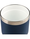 Mug nomade double paroi en acier inoxydable recyclé de 350 ml Ayen Matières : silicone Couleurs : bleu marquage couleur éclatant