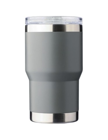 Mug nomade double paroi en acier inoxydable recyclé de 350 ml Ayen Matières : silicone Couleurs : gris cadeau entreprise pas che