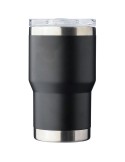 Mug nomade double paroi en acier inoxydable recyclé de 350 ml Ayen Matières : silicone Couleurs : noir personnalisable avec votr