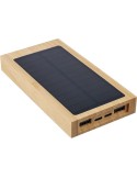 Power bank solaire en bambou Elz Matières : bambou Couleurs : brun personnalisable avec votre logo