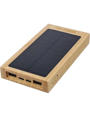 Power bank solaire en bambou Elz Matières : bambou Couleurs : brun livraison express 24h 48h