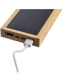 Power bank solaire en bambou Elz Matières : bambou Couleurs : brun objet promotionnel éco-responsable