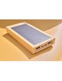 Power bank solaire en bambou Elz Matières : bambou Couleurs : brun cadeau collaborateur premium