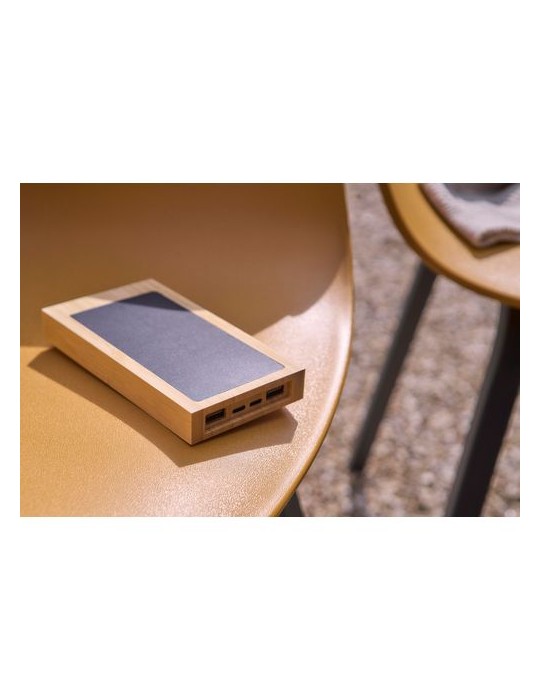 Power bank solaire en bambou Elz