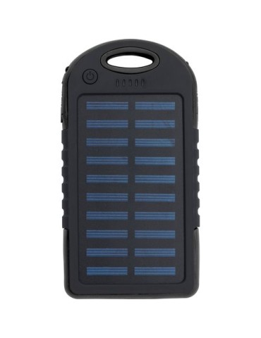 Power bank solaire en ABS et gomme Arin Matières : caoutchouc Couleurs : noir cadeau entreprise pas cher