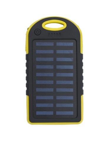 Power bank solaire en ABS et gomme Arin Matières : caoutchouc Couleurs : noir goodies entreprise design
