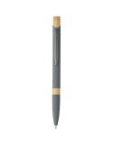 Stylo bille en aluminium recyclé toucher gomme Calandra Matières : bambou Couleurs : gris
