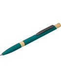 Stylo bille en aluminium recyclé toucher gomme Calandra Matières : bambou Couleurs : gris accessoire événementiel unique