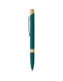 Stylo bille en aluminium recyclé toucher gomme Calandra Matières : bambou Couleurs : vert marquage laser ultra précis