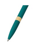 Stylo bille en aluminium recyclé toucher gomme Calandra Matières : bambou Couleurs : bleu livraison express 24h 48h