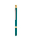 Stylo bille en aluminium recyclé toucher gomme Calandra Matières : bambou Couleurs : noir accessoire événementiel unique