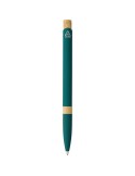 Stylo bille en aluminium recyclé toucher gomme Calandra Matières : bambou Couleurs : noir goodies publicitaire durable