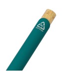 Stylo bille en aluminium recyclé toucher gomme Calandra Matières : bambou Couleurs : blanc impression logo haute qualité