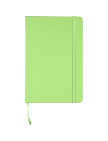 Carnet A5 avec couverture PU recyclé Eva Matières : caoutchouc Couleurs : vert citron cadeau collaborateur premium