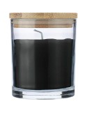 Bougie dans un contenant en verre Riven Matières : bambou Couleurs : noir impression haute définition