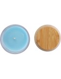 Bougie dans un contenant en verre Riven Matières : bambou Couleurs : blanc cadeau client original