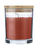 Bougie dans un contenant en verre Riven Matières : bambou Couleurs : orange cadeau entreprise pas cher