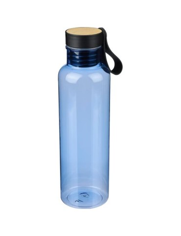 Gourde de 750 ml en rPET Aisling Matières : bambou Couleurs : bleu cobalt cadeau entreprise pas cher