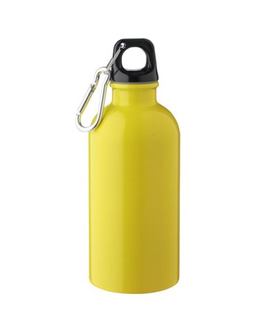Gourde simple paroi de 400 ml en acier inoxydable recyclé Sable Matières : aluminium Couleurs : jaune impression haute définitio