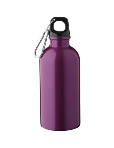 Gourde simple paroi de 400 ml en acier inoxydable recyclé Sable Matières : aluminium Couleurs : pourpre marquage laser ultra pré