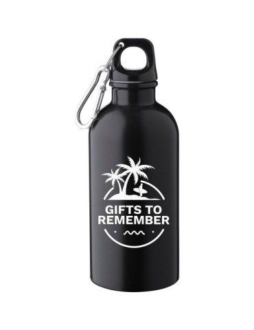 Gourde simple paroi de 400 ml en acier inoxydable recyclé Sable Matières : aluminium Couleurs : pourpre cadeau affaires élégant